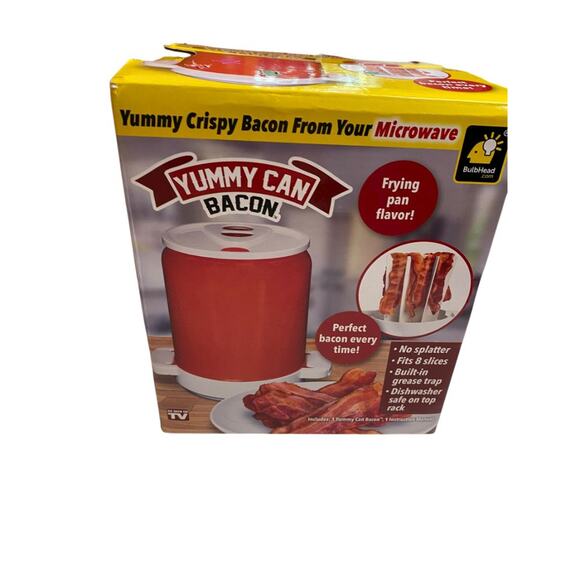 Yummy Can Bacon Microwave Cooker Crisper 8 Slices No Splatter - Picture 2 of 6